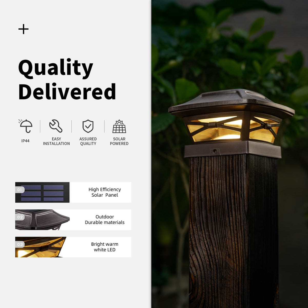 OPOIRA warm-white ambient glow outlining fence edges for safer nighttime navigation.