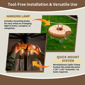 OPOIRA remote-control patio light shown for effortless brightness adjustment