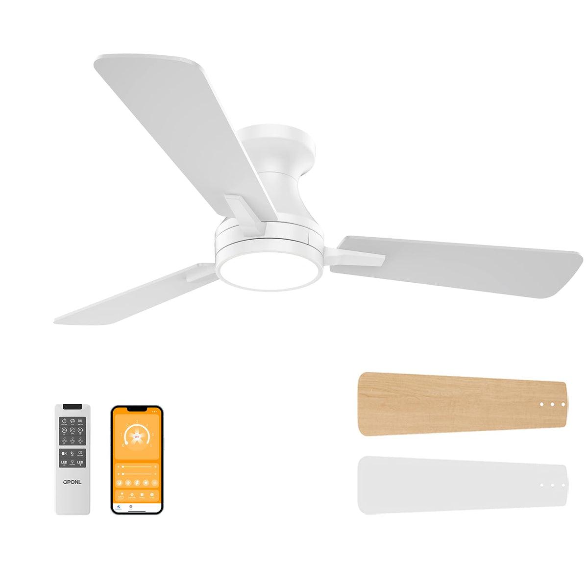 OPONL 42-inch ceiling fan with light showcases sleek design and powerful airflow.