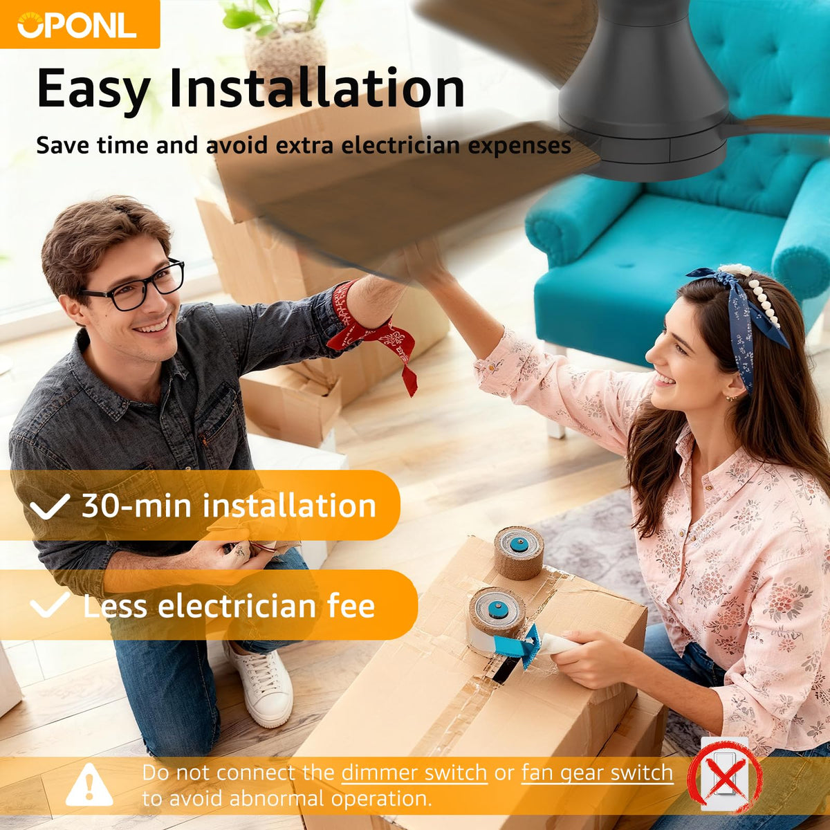 OPONL remote control ceiling fan for easy adjustments