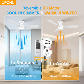 OPONL reversible DC motor enhances seasonal comfort with efficient airflow.