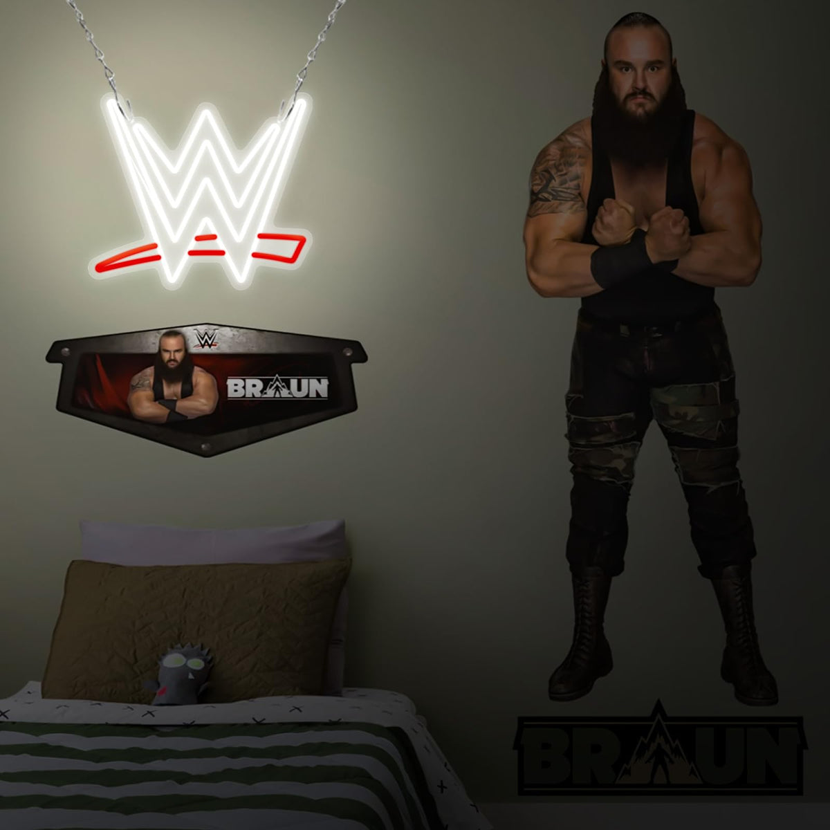Optiacan Wrestling Neon Sign durable acrylic panel ensures safe, long-lasting display.