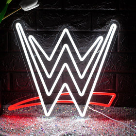 Optiacan Wrestling Neon Sign front view with red and white glow for bold wall decor.