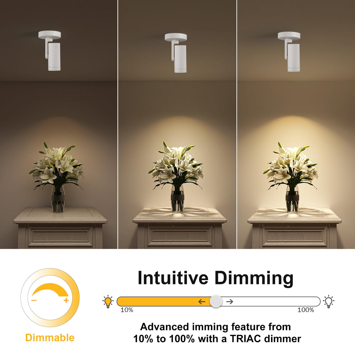 Opulux flicker-free spotlight with CRI 97 for vibrant colors