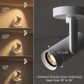 Opulux spotlight with 90° vertical and 350° horizontal adjustability