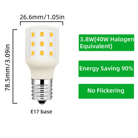 OPXELUYO KEI D28X bulb with E17 base for easy appliance upgrade