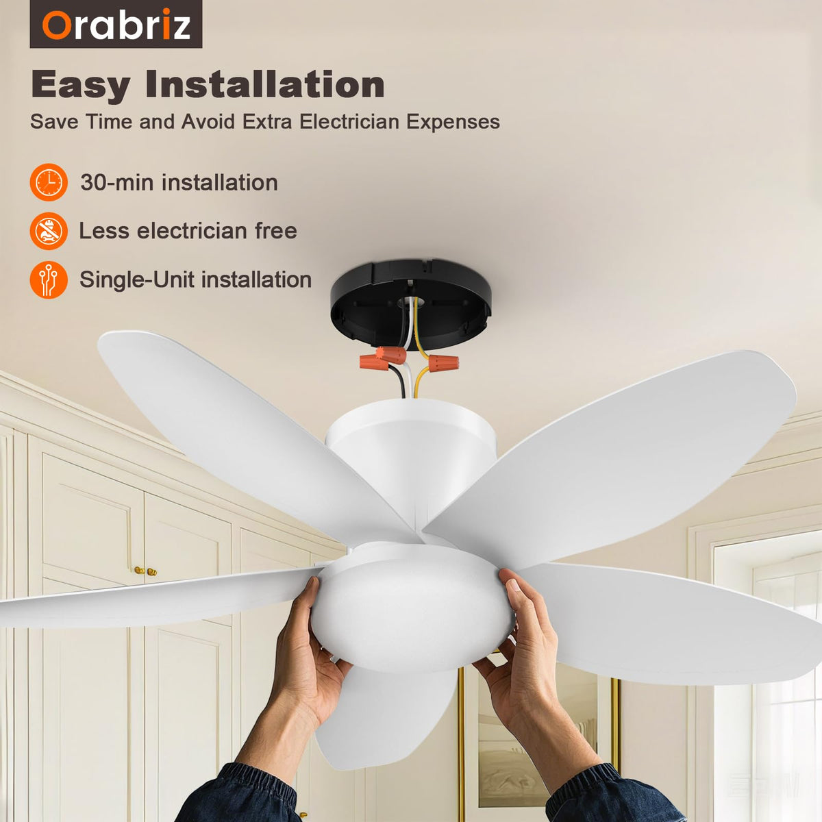 Orabriz remote control in hand for easy room adjustments