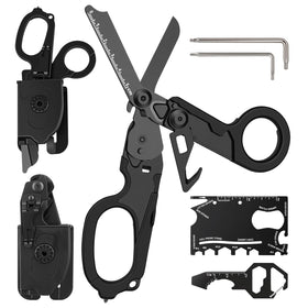 OrbitShell 6-in-1 trauma shears folded for compact carry.