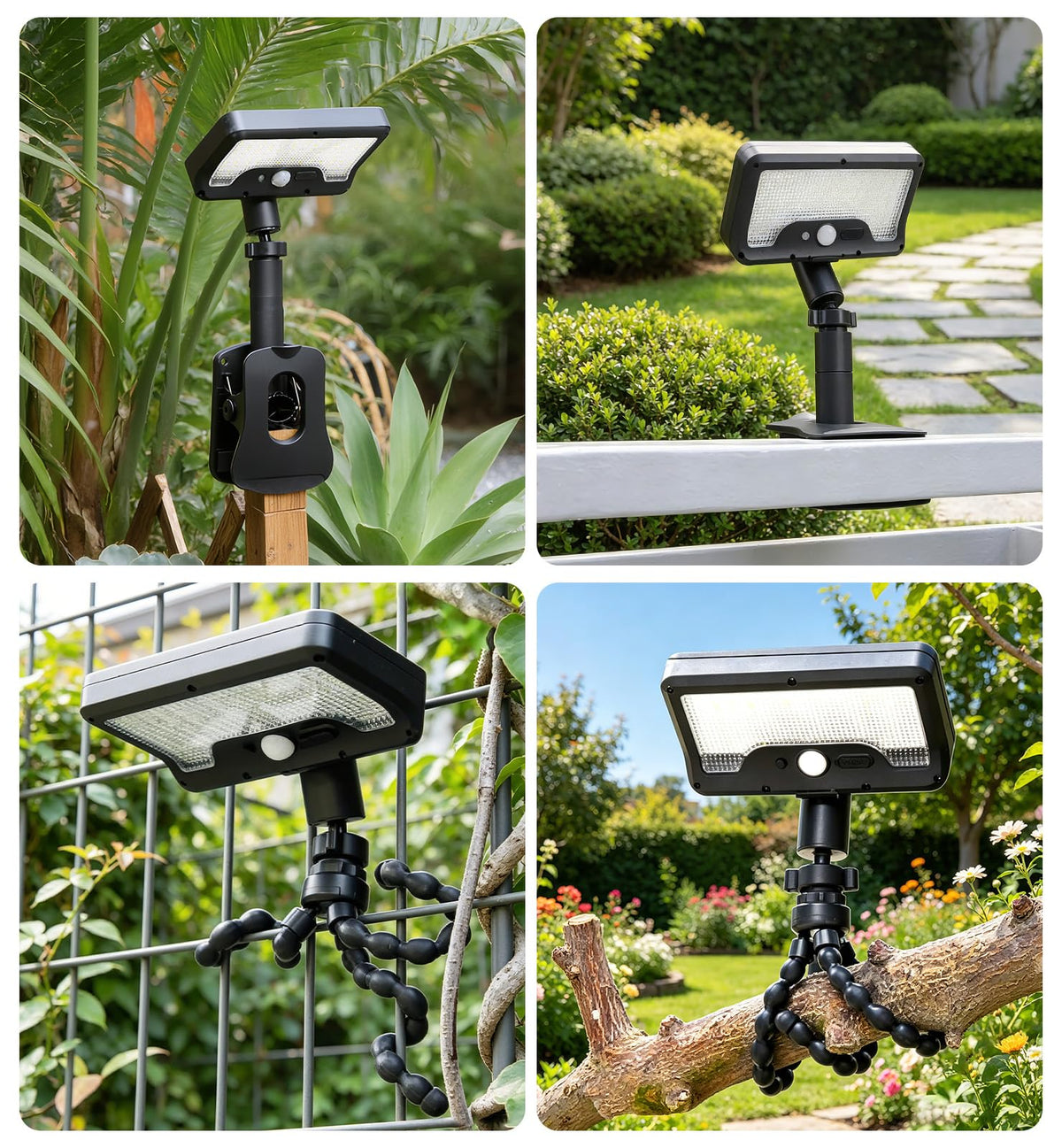OrbitShell light head rotated 360 degrees to aim precisely.