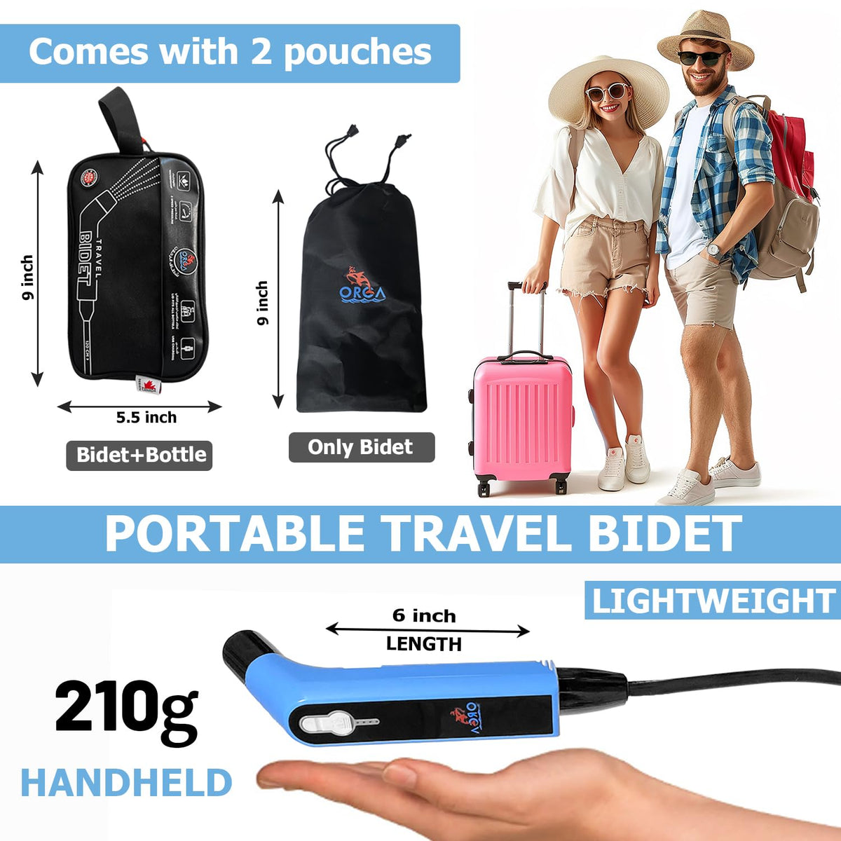 Orca Bidet three modes and two pressure speeds for customized wash