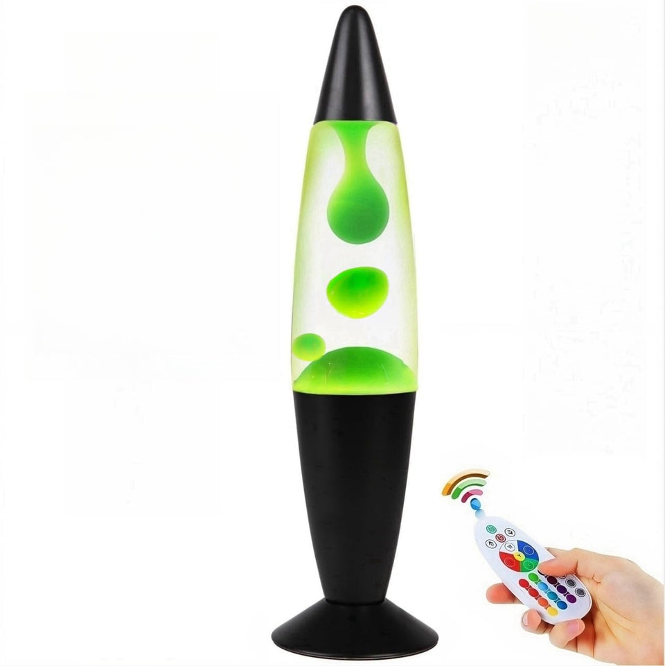 ORDERSOON remote-controlled magma lamp front view showing customizable color ambiance