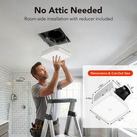 OREiN 110 CFM ventilation provides strong moisture removal for mid-size bathrooms.