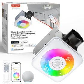 OREiN 4-in-1 smart fan with side view showing compact install and features