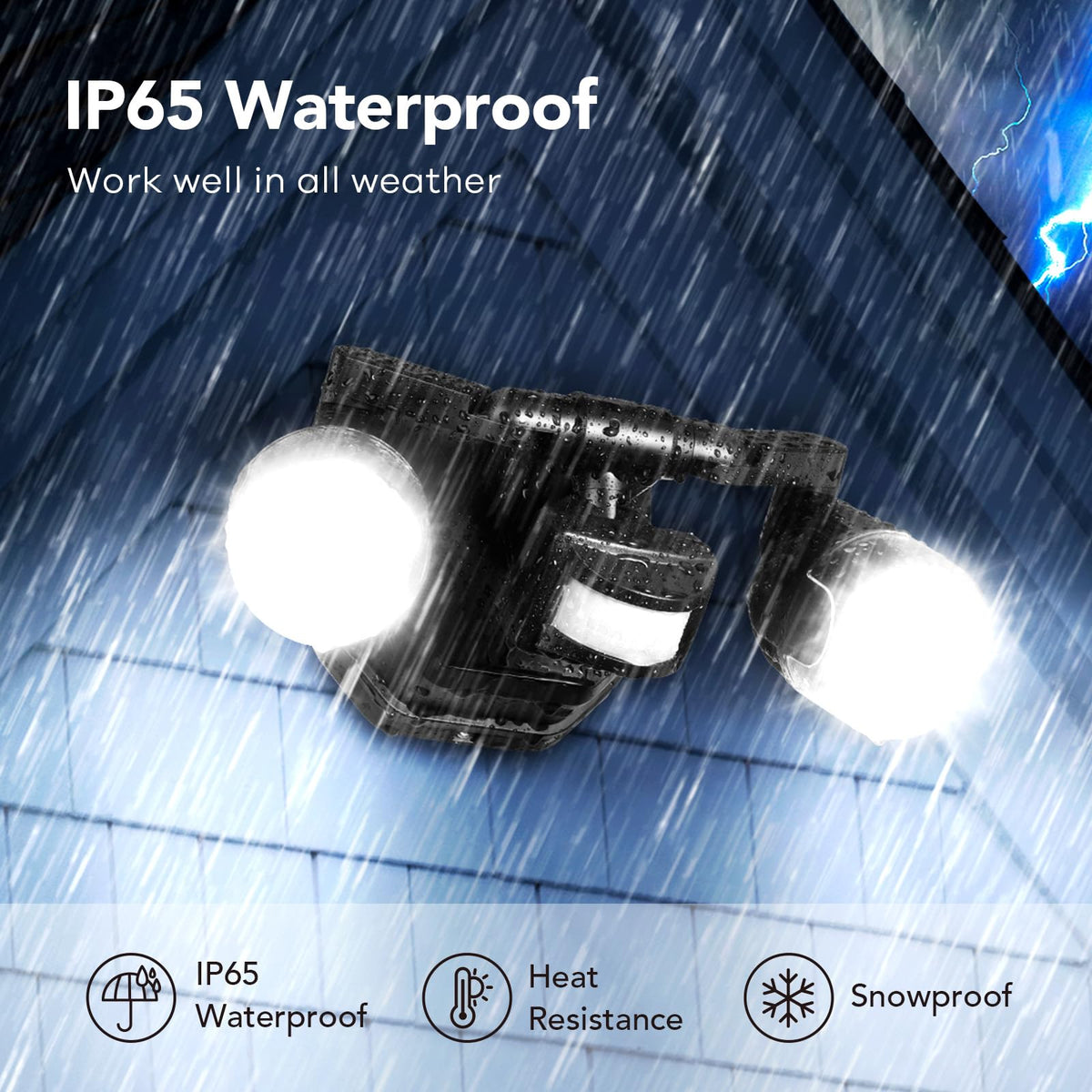 OREiN dual-head flood light adjustable angles for wide exterior coverage