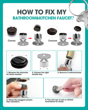OrgCreator M16.5 aerator insert for water-saving faucet flow.