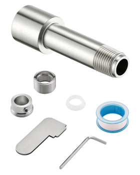 OrgCreator tub spout adapter compatible with diverter and non-diverter tub spouts.