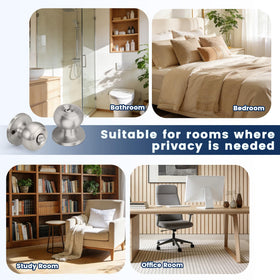 Orger installation-ready interior door knob kit with all mounting hardware.