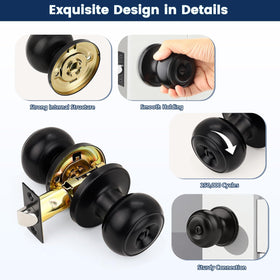 Orger matte black latch adjustment closeup demonstrates adaptable fit for standard doors.