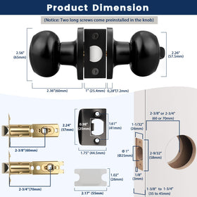 Orger matte black privacy button closeup highlights easy interior locking.