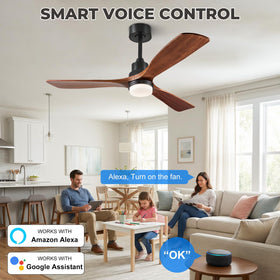 ORGINESE ceiling fan with integrated lights provides versatile illumination for evenings.