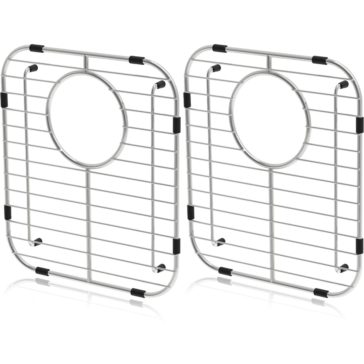 Orgneas sink grid protector fitting double bowls protects surfaces and drains well