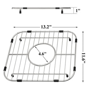 Orgneas sink protector grid dimension guide illustrating measurement for a proper fit.