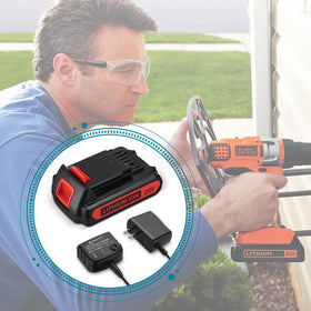 ORHFS LBXR20 in-use with a drill shows quick swaps and ready power.