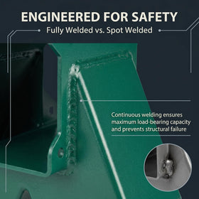 ORIGLE welds provide outstanding strength for a stable swing frame