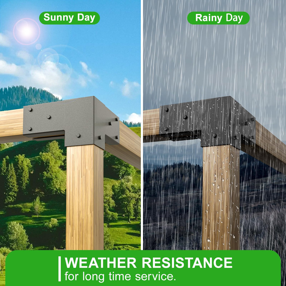 Origle pergola brackets support up to 2500 lbs for lights or swings.