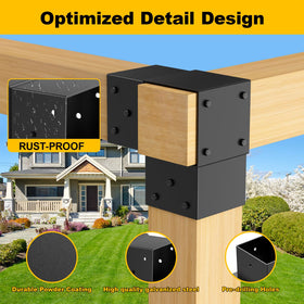ORIGLE pergola brackets for 4x4 posts with precise fit.