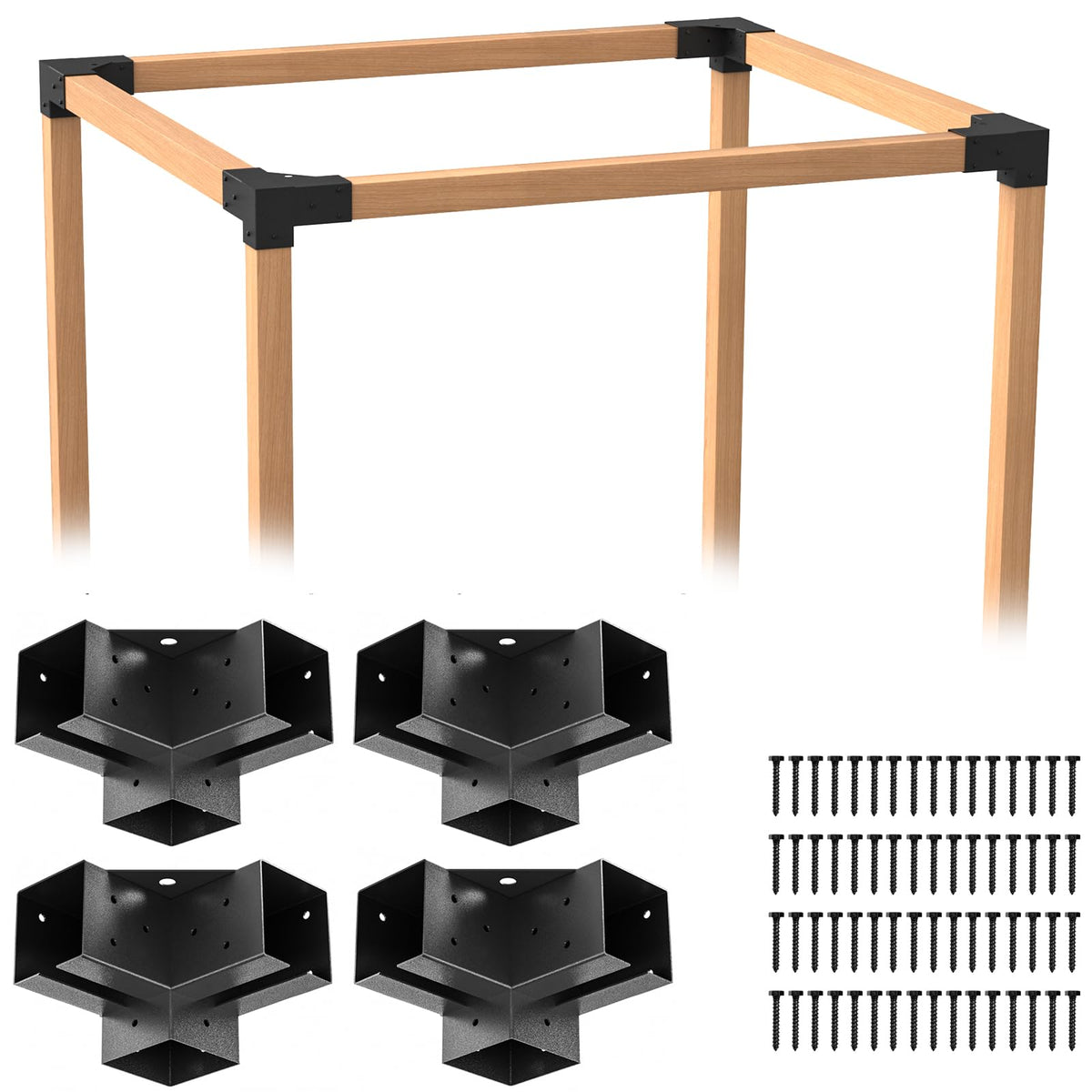 Origle pergola brackets heavy-duty 4x4 kit ready for installation in outdoor spaces.