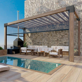 Origle pergola brackets modular design compatible with trellis connectors and hammocks.