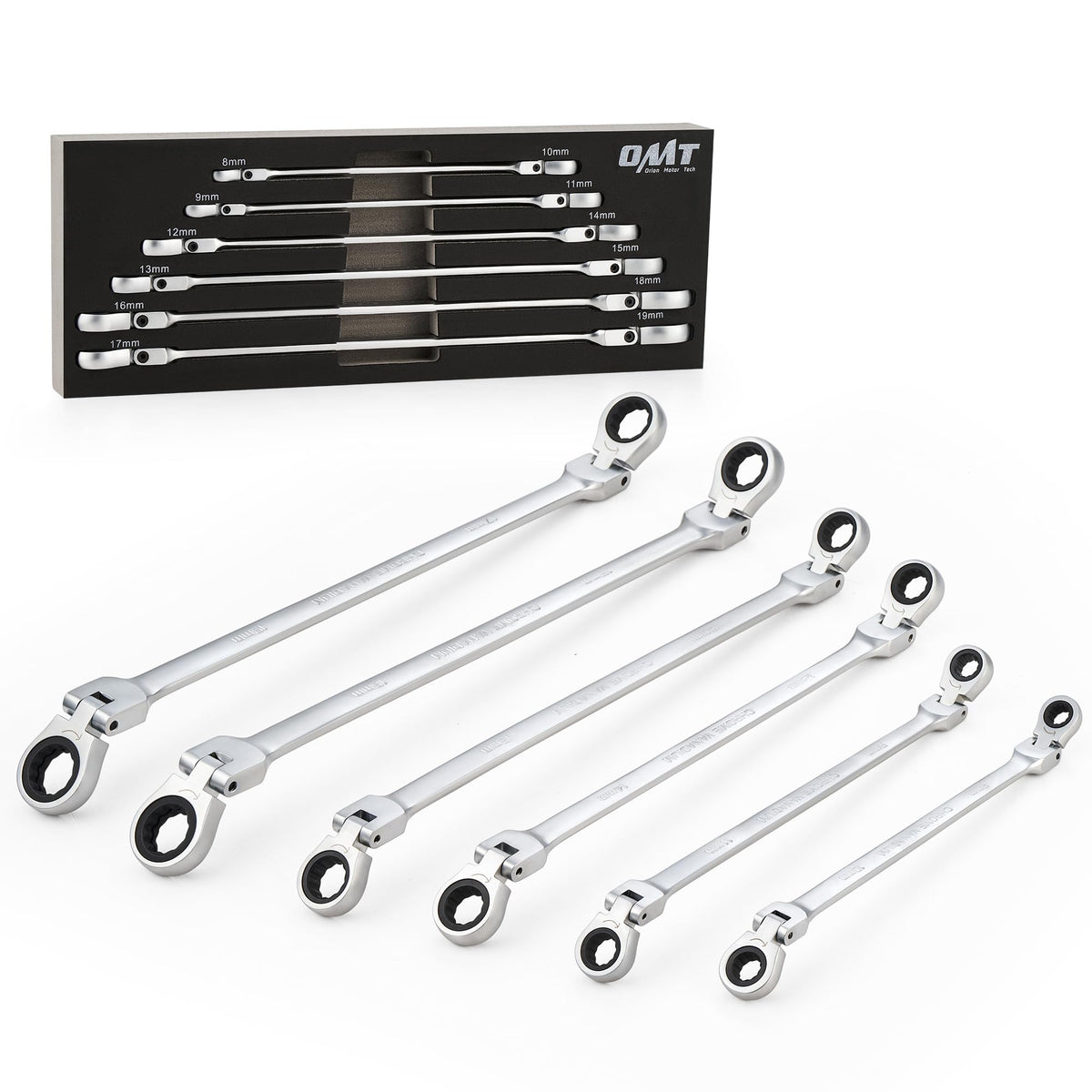 Orion Motor Tech 6-piece ratcheting wrench set for complete metric coverage.
