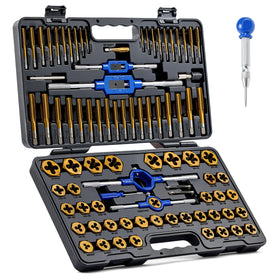 Orion Motor Tech 87pc tap and die set case showing organized threading tools for field jobs.
