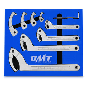 Orion Motor Tech 8pc adjustable pin spanner set for versatile pipe and nut access.