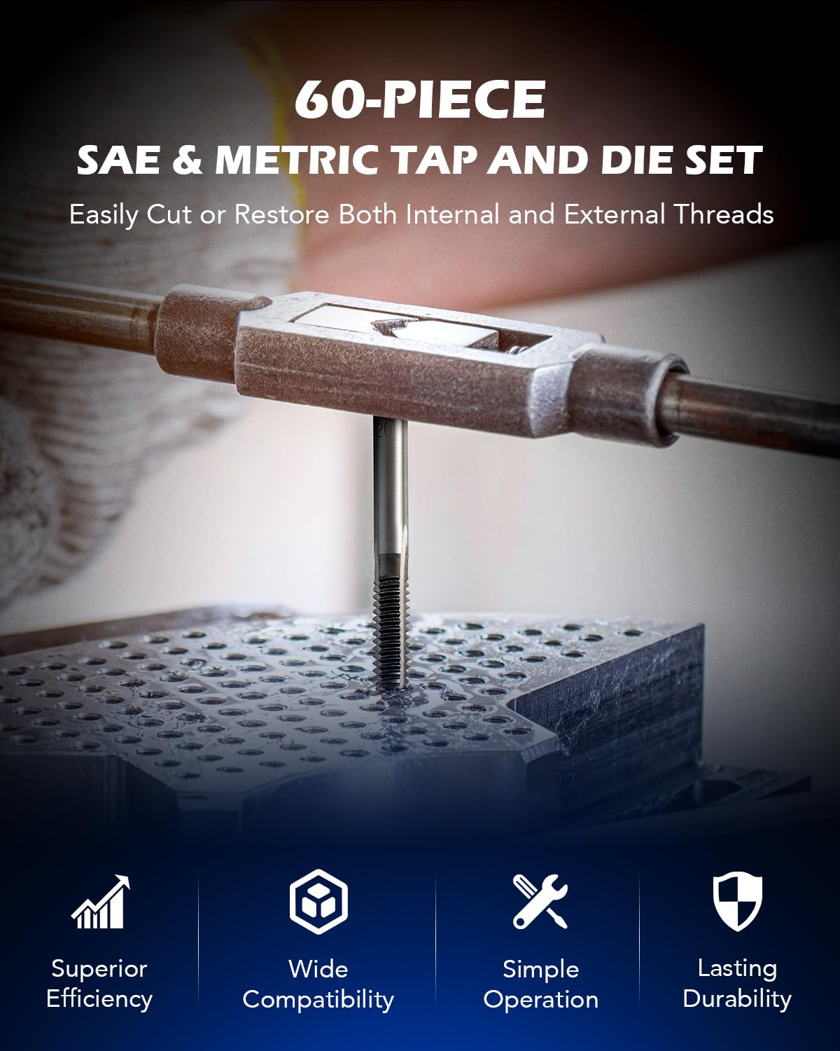 Orion Motor Tech adjustable tap wrench demonstrates precise threading.