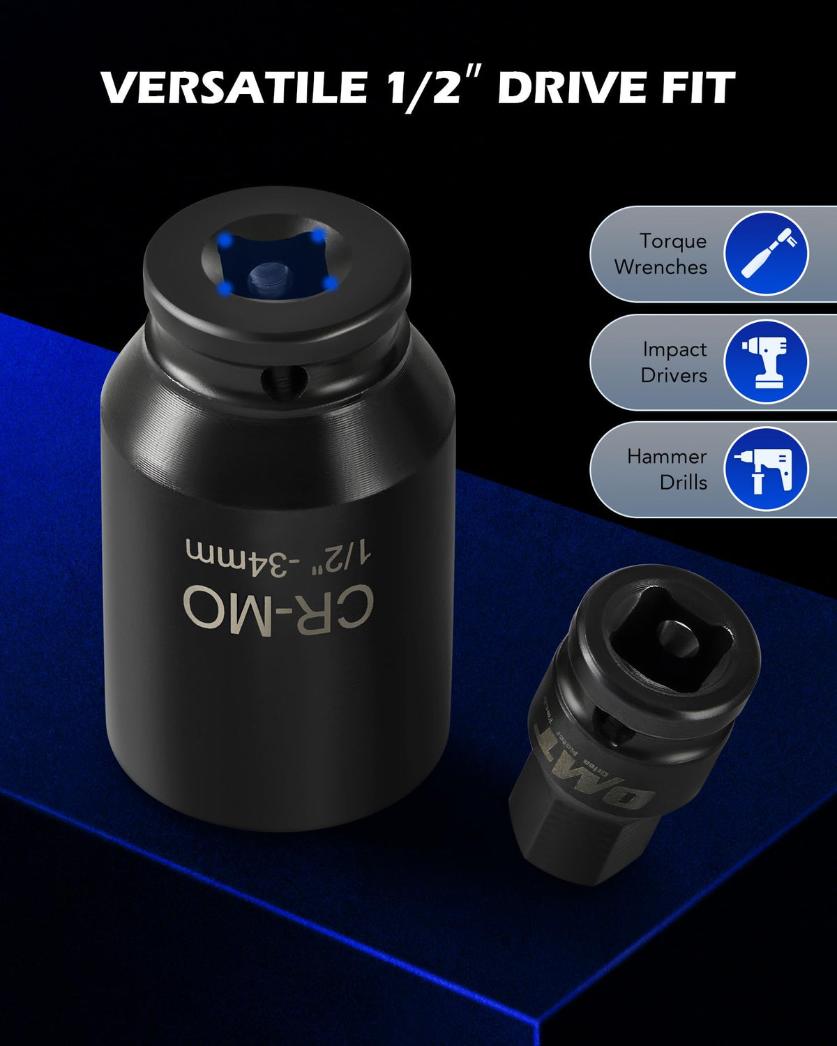 Orion Motor Tech axle nut socket 36mm deep, deep engagement for tight fasteners