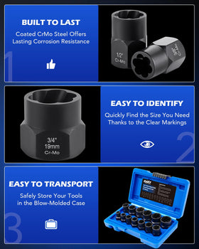 Orion Motor Tech chromoly steel sockets built for heavy duty removal