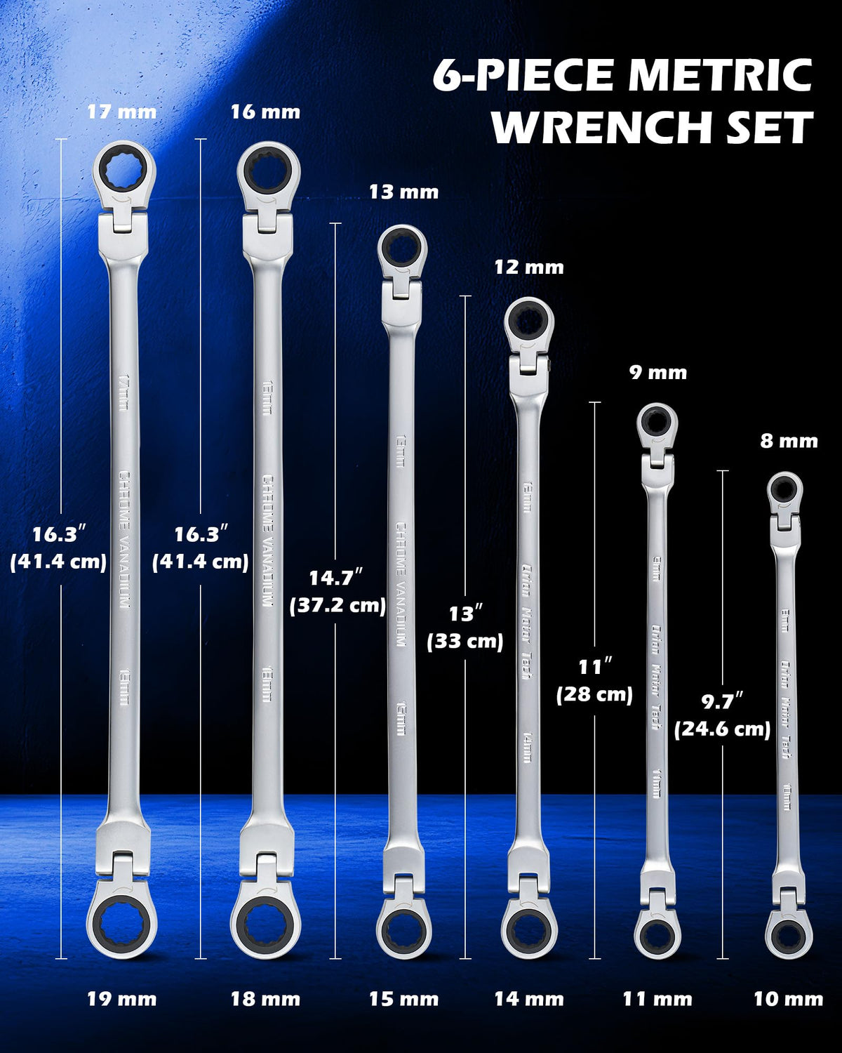 Orion Motor Tech wrench with extra-long handle for more torque.