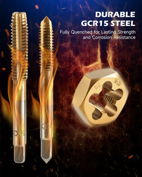 Orion Motor Tech GCr15 steel parts with titanium coating for durable threads.