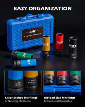 Orion Motor Tech laser-etched sizes with blow-molded case.