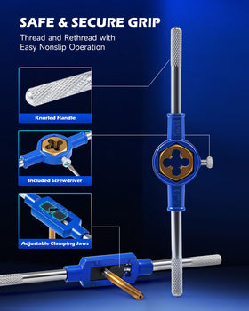 Orion Motor Tech locking dies secured in a wrench for stability.
