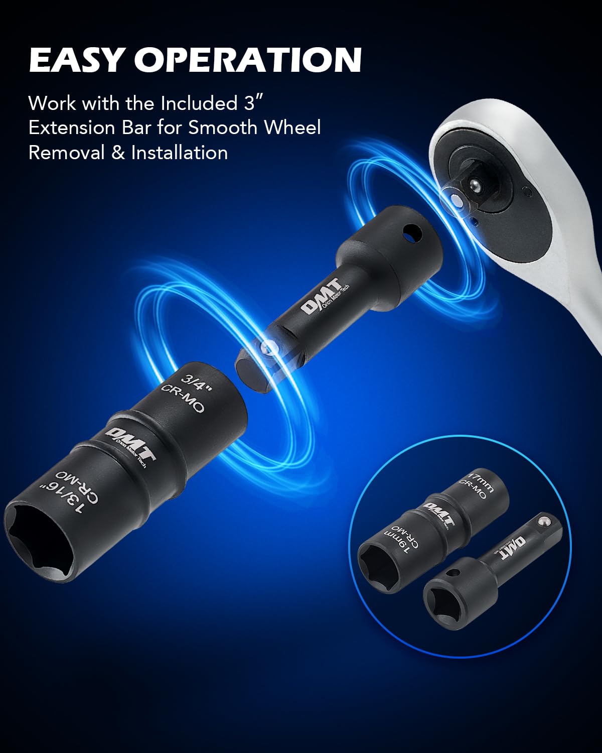 Orion Motor Tech 21-22 mm sockets ideal for additional lug nut sizes
