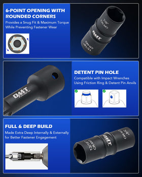 Orion Motor Tech sae 3-4-13-16 sockets for heavy duty bolt work