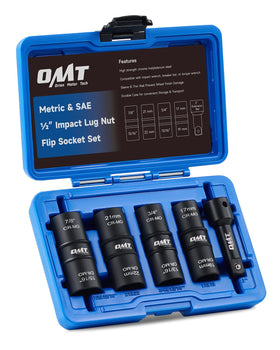 Orion Motor Tech lug nut socket set in half drive for quick wheel maintenance