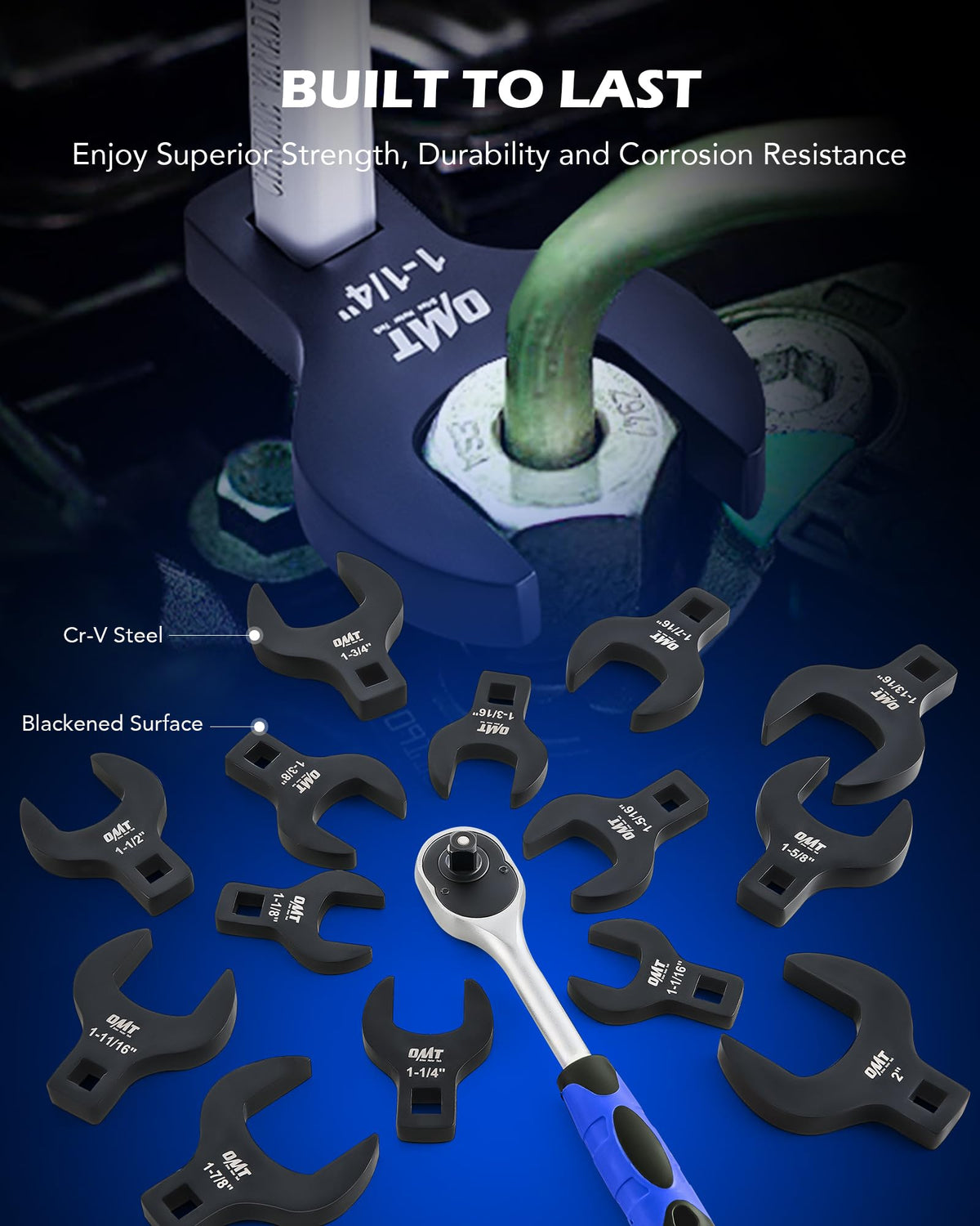 Orion Motor Tech precision grip crowfeet with blackened finish