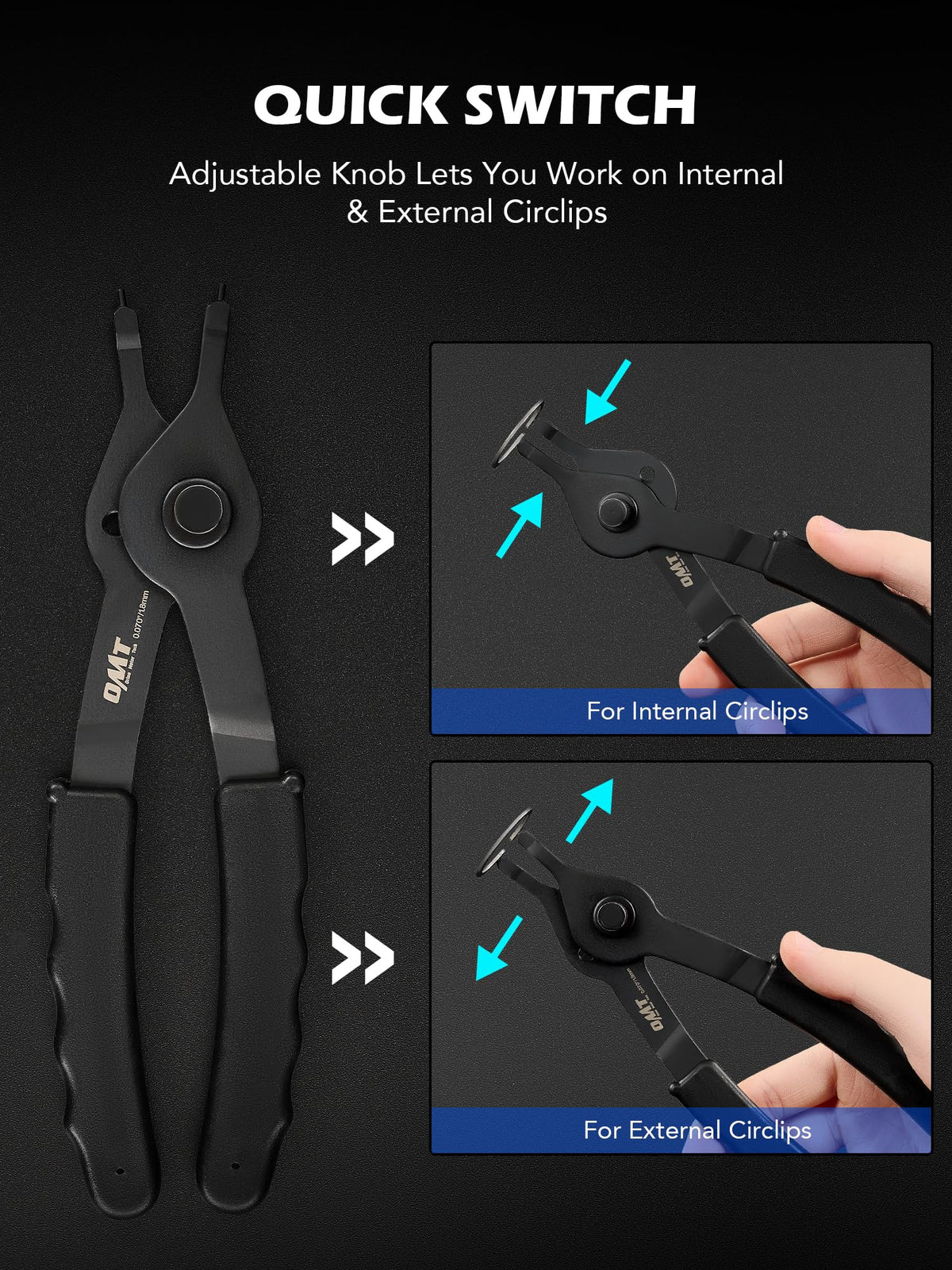 Orion Motor Tech bent 13.1in pliers with 0.09in tip for deep access