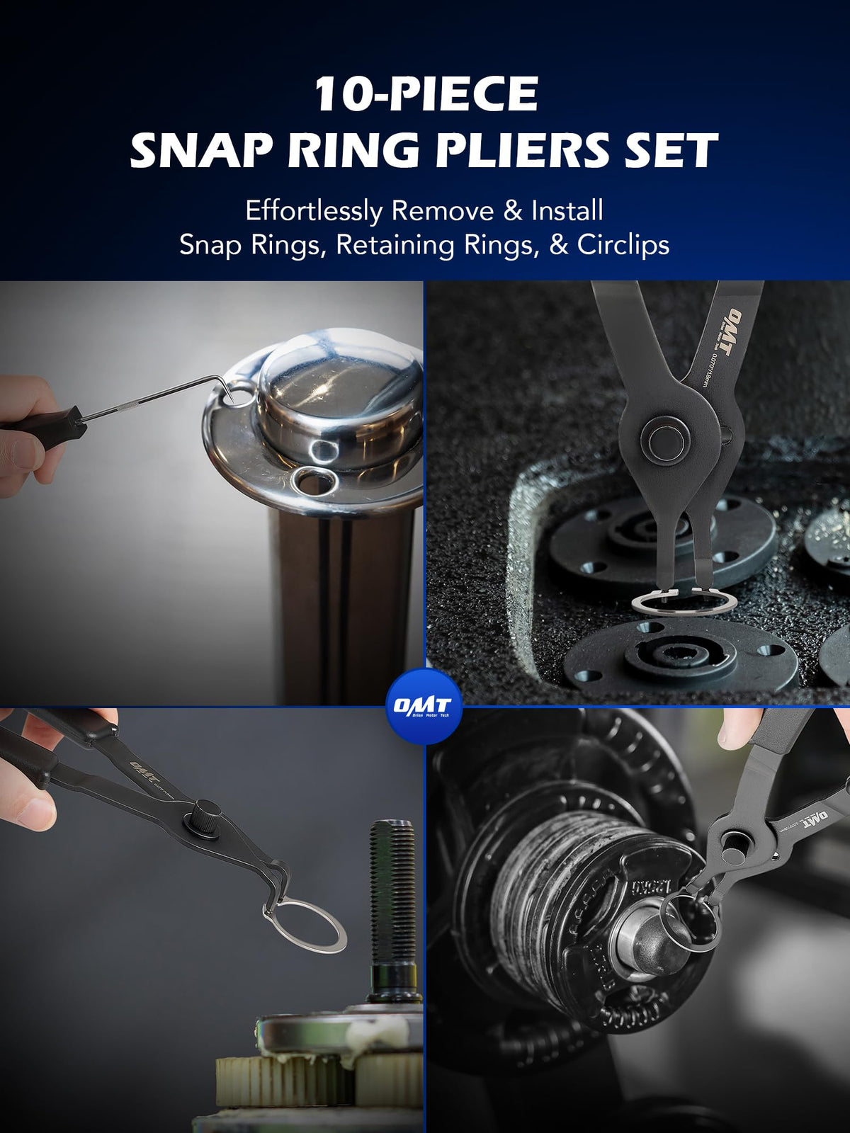 Orion Motor Tech straight 7.8in pliers with 0.07in tip for tight spaces