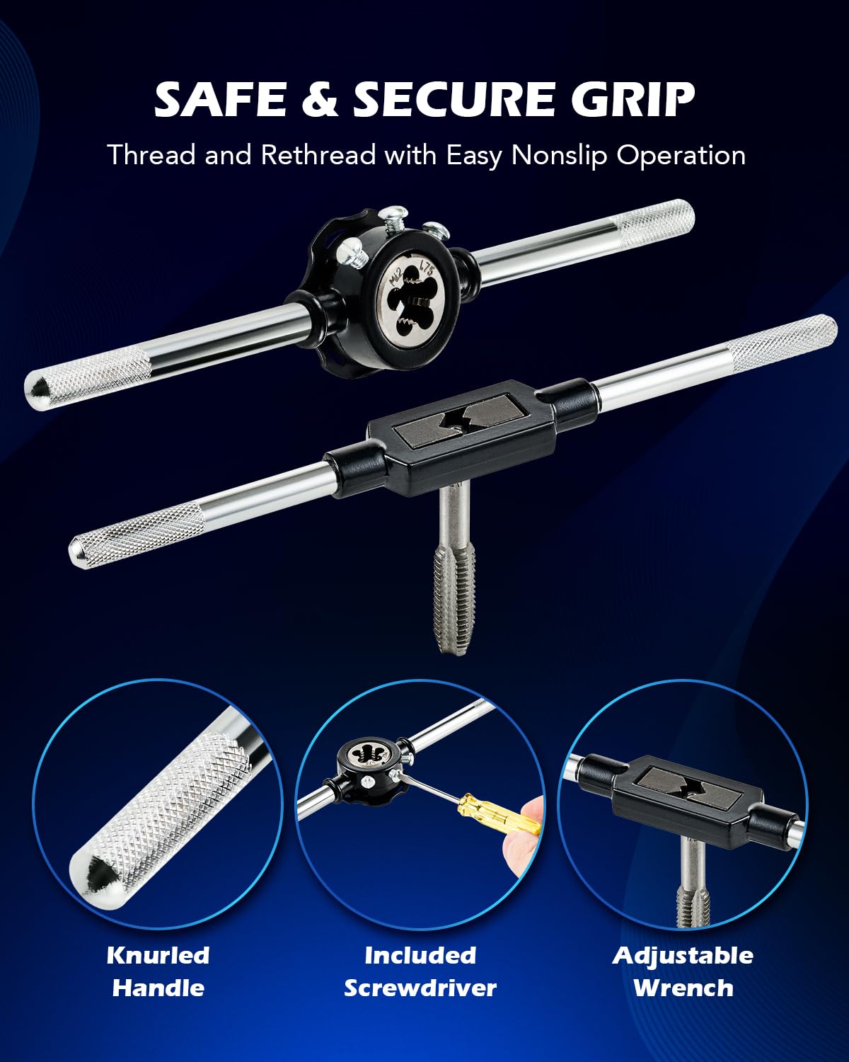 Orion Motor Tech thread pitch gauge for quick measurements.