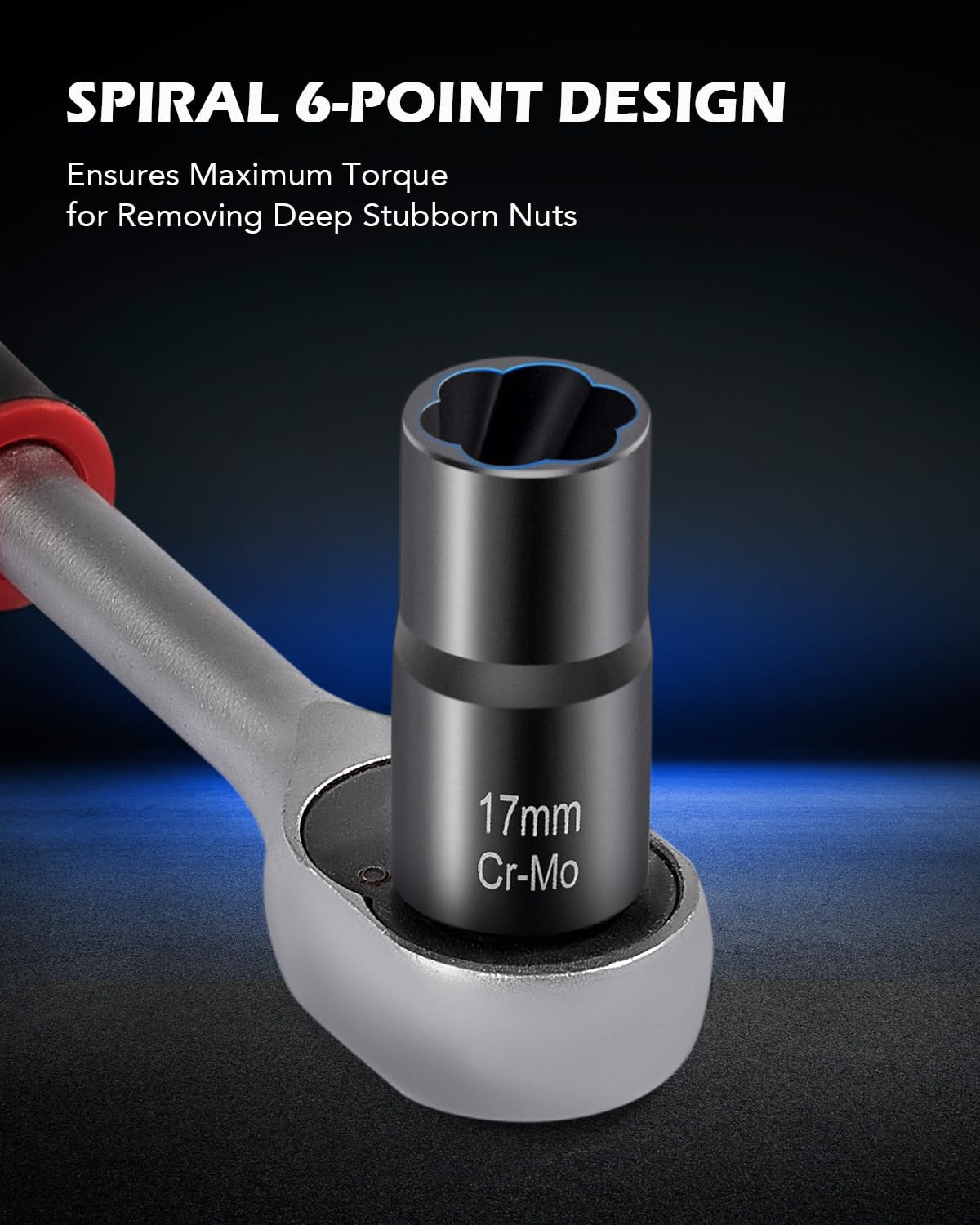 Orion Motor Tech twist socket 22mm enabling effective rounded fastener removal.
